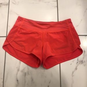Neon Pink Lululemon Athletica "Speed Up" Shorts